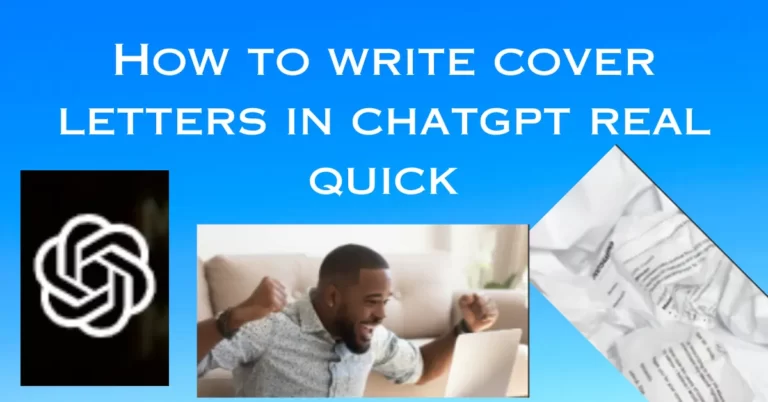 How to Write Impressive Cover Letter with ChatGPT Real quick.