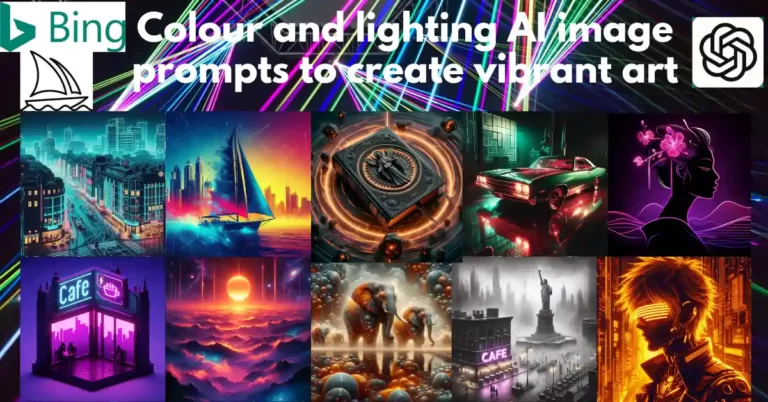 Colour and lighting AI image prompt for the creation of vibrant art