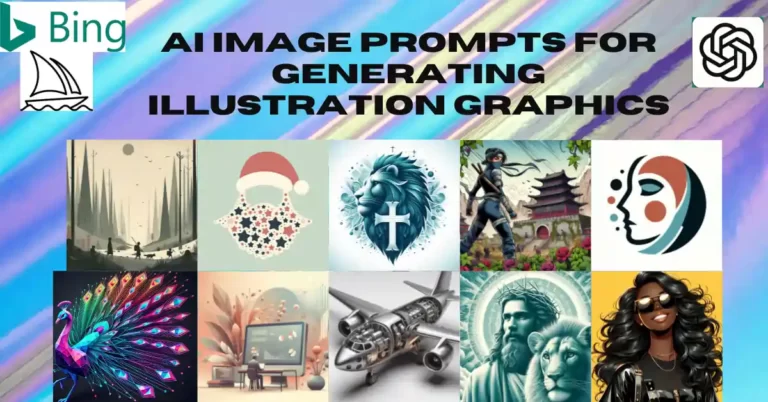 AI image prompts for generating illustration graphics